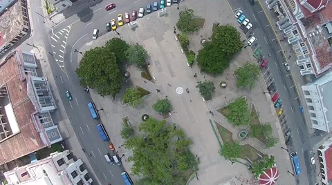 Aerial overhead angle  Parque Central, Havana, Cuba Stock Footage 58297855