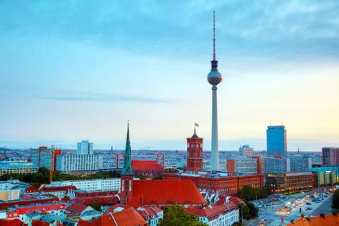 Aerial overview of Berlin Stock Photos
