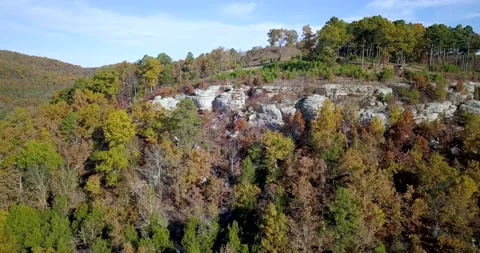 Aerial Ozark Mountains 2020 fall colors Stock Footage