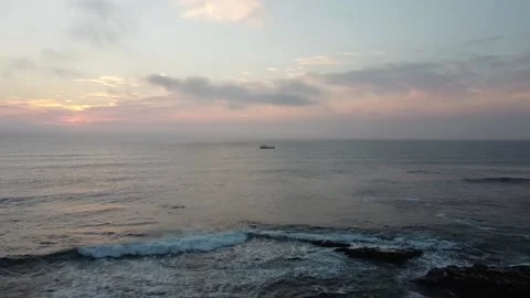 Aerial Pacific Ocean Sunset Stock Footage 158746508