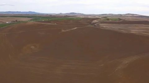Aerial of Palouse wheat fields Stock Footage 50452563