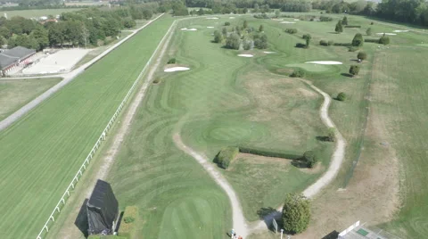 Aerial pan of Golf course 스톡 동영상 67806389