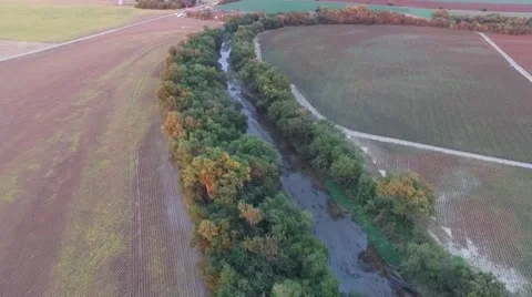 Aerial Pan of Milo Fields at Sunset Stock Footage 64978123