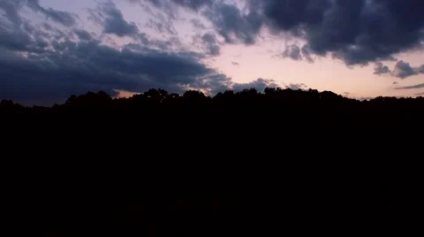 Aerial Pan Over Mountain Top Sunset Stock Footage 51663532