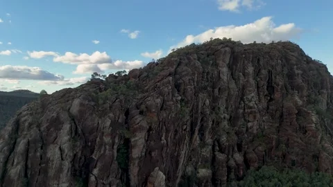 Aerial Pan Over Timor Rock at Sunset, New South Wales Stock Footage 314086315