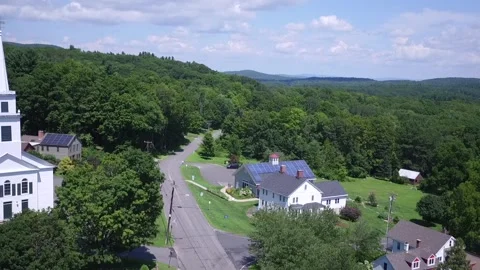 An aerial pan over Westhampton, MA Stock Footage 329394286