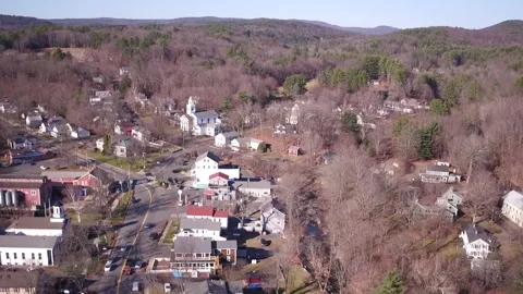 Aerial Pan of Williamsburg, MA Stock Footage 329239796