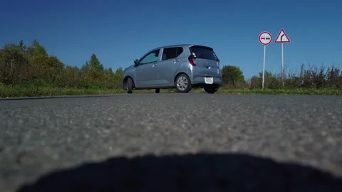Aerial Panning Directly Over An Suv As It Travels Through A Lush Pine Fores.. Stock Footage 296274334