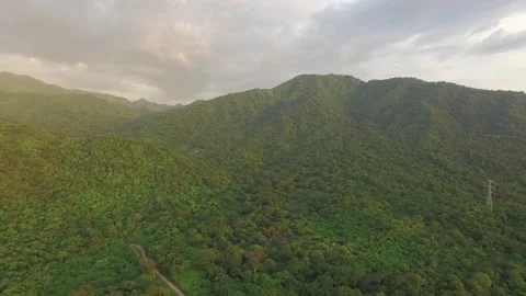 Aerial Panning of the mountains Stock Footage 143942459