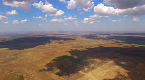 Aerial Panorama Of Agricultural Fields At Cloudscape Video stock 55270093