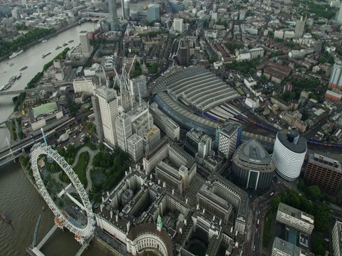 Aerial panorama of central London, UK. Stock Footage