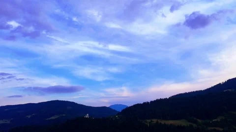 Aerial panorama of cloudy mountains Stock Footage 312549567