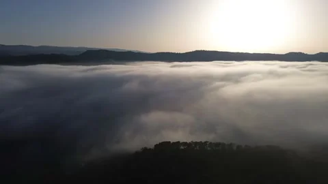 Aerial Panorama of Low Hanging Cloud at Sunset 4k Drone Stock Footage 294098809