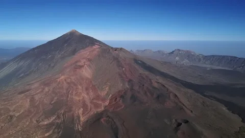 Aerial panorama of Mount Teide Stock Footage 132886555