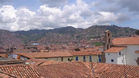 Aerial panorama view of Cusco, Peru Stockbeeldmateriaal 333775140