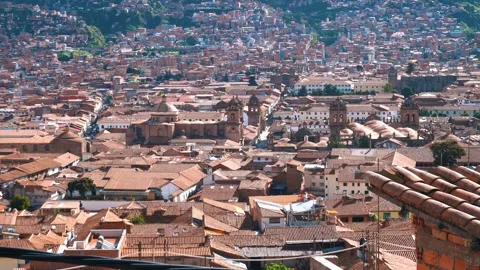 Aerial panorama view of Cusco, Peru Stock Footage 333775178