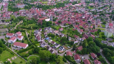 An aerial panorama view of the old town of the city Oberderdingen Видео 299570624