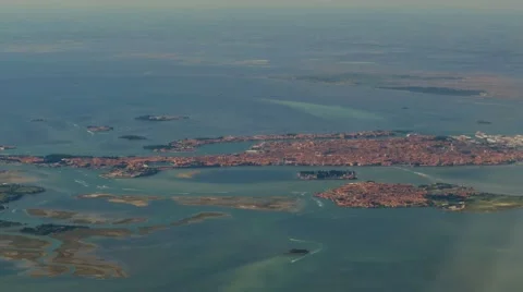 Aerial panorama wide angle view of venice  Stock Footage 67614160