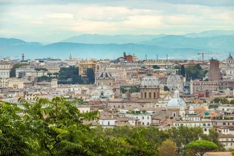 Aerial panoramic cityscape of Rome, Italy, travel Europe, Stock Photos