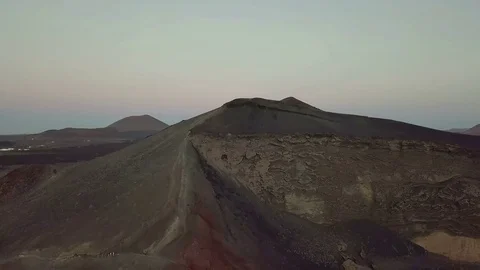 Aerial panoramic footage of amazing landscape of Lanzarote, Canary Islands. Stock Footage 84833053