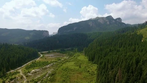 Aerial panoramic mountains landscape Stock Footage 72972976