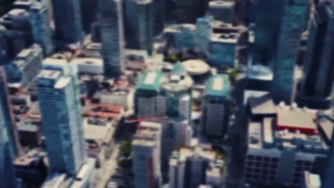 Aerial panoramic shot top down view to skyscrapers Stock Footage 100895633