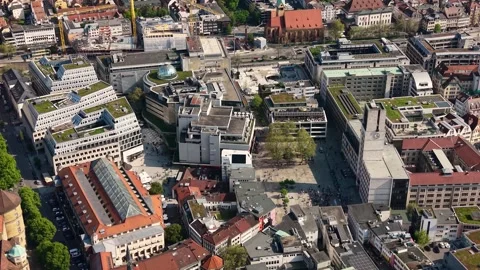 Aerial panoramic view above the capital city Stuttgart Vídeo Stock 344693655