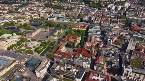 Aerial panoramic view above the capital city Stuttgart Vídeos de archivo 344693830