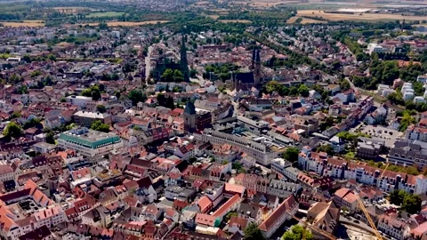Aerial panoramic view above the city Speyer Vídeos de archivo 344714914