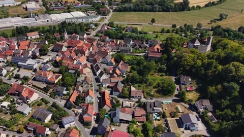 Aerial panoramic view above the city Neidenstein Видео 344822128