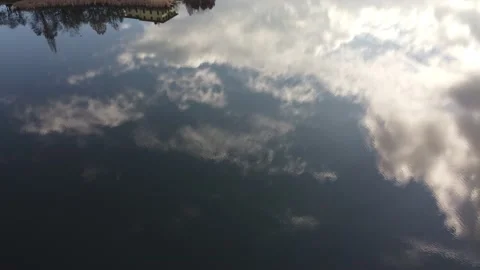 Aerial panoramic view of an alpine lake Stock Footage 166240277