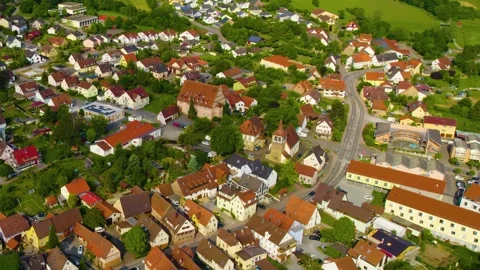  Aerial panoramic view around the old town of the city of Zaberfeld Видео 337266591