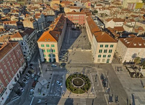 Aerial panoramic view of city Split Croatia Stock Photos