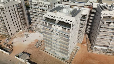 Aerial Panoramic View of the Completed Building Stock Footage 247247142