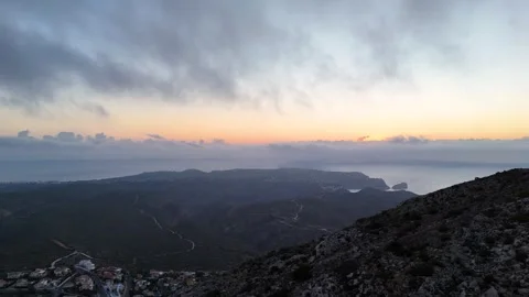 Aerial panoramic view of Cumbre del Sol Mediterranean coastline at sunset 動画素材 337028451