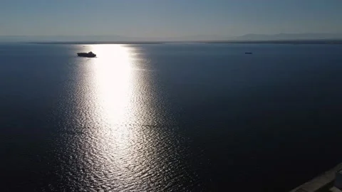 Aerial panoramic view of Eastern side of Thessaloniki city, Greece Stock Footage 158503599