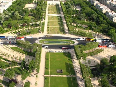 Aerial panoramic view from Eiffel tower Paris, France Stock Photos