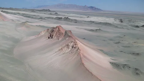 Aerial Panoramic View of Heidushan and Yanzhi Mountain in Mangya Qinghai Stock Footage 344515713