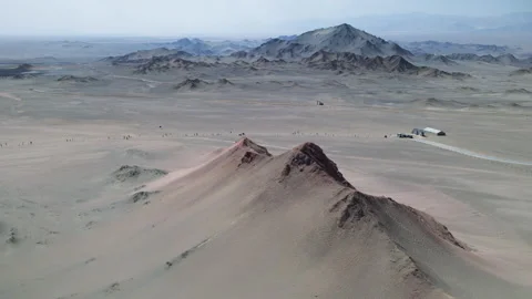 Aerial Panoramic View of Heidushan and Yanzhi Mountain in Mangya Qinghai Stock Footage 344515872