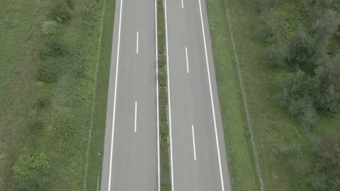 Aerial panoramic view of highway Stockbeeldmateriaal 158550941