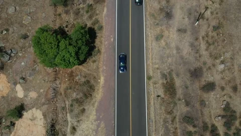 Aerial panoramic view of highway in semi-desert Video stock 196011011