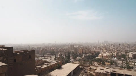 Aerial panoramic view of the historic old town cityscape in cairo egypt  Stock Footage 329141992