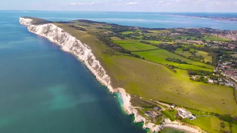 Aerial panoramic view of Isle of WIght Stock Footage 140371809