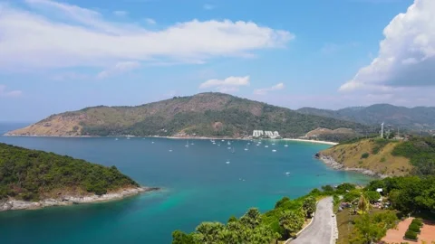Aerial panoramic view landscape and cityscape view of Patong beach Phuket Thaila Vídeo Stock 149526529