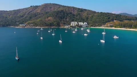 Aerial panoramic view landscape and cityscape view of Patong beach Phuket Thaila Vídeos de archivo 149527774