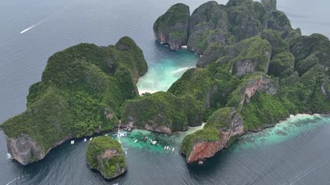 Aerial panoramic view of landscape of Ko Phi Phi Le Thailand Video stock 266666661