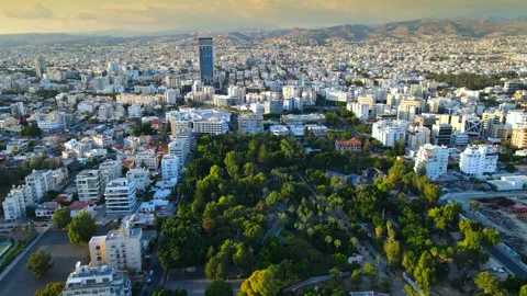 Aerial panoramic view of Limassol, Cyprus, highlighting the modern skyline. Stock Footage 320816133
