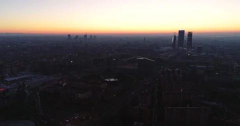Aerial panoramic view of Milan Video stock 123701412
