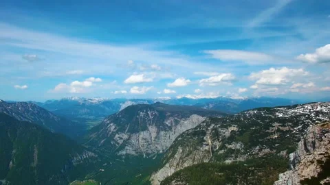Aerial panoramic view of mountains with pine woods forest. Video stock 87183026