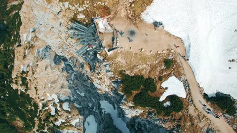 Aerial panoramic view of observation deck in the mountains in Austria Stock Footage 87536964